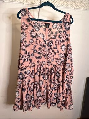 Torrid | Pink Floral Tiered Sleeveless Tunic | Size 4